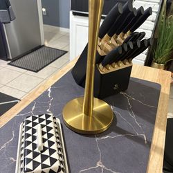 Gold/black kitchen accessories bundle
