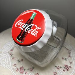 Coca cola large glass cannister Storage jar