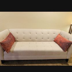 Beige Tufted Sofa Set