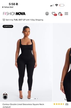 Fashion Nova Contour Sleeveless Square Neck Jumpsuit