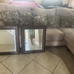 Couch And 2 Mirrors