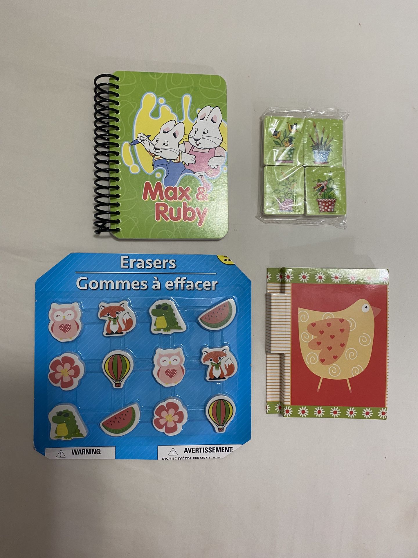 Bundle of Kids Notebook, Notepad & 16 Erasers