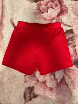 SHEIN Red Ribbed Shorts Size S