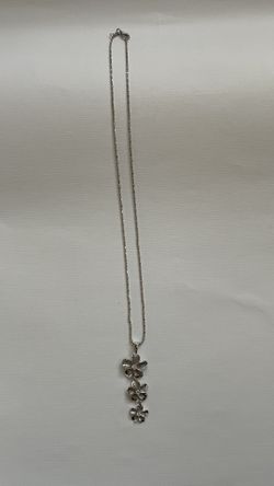 New Plumeria Hawaiian Flower Silver 925K Rhodium Plated Necklace