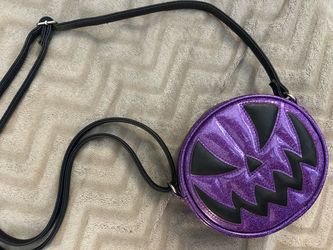 Purple Glitter Pumpkin Purse Love Pain & Stitches The Pumpkin Cult Collection