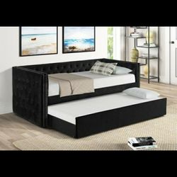 Trina Black Twin Daybed with Trundle

