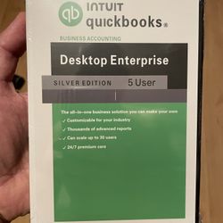 Quickbooks Enterprise 2024, Silver Edition DVD, Windows, Pc, Desktop, with license key, 5 Users