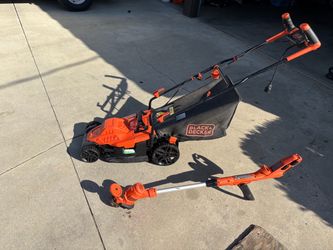 black + decker lawn mower and weedeater