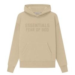 ESSENTIALS FEAR OF GOD SAND COLORED MENS MEDIUM HOODIE