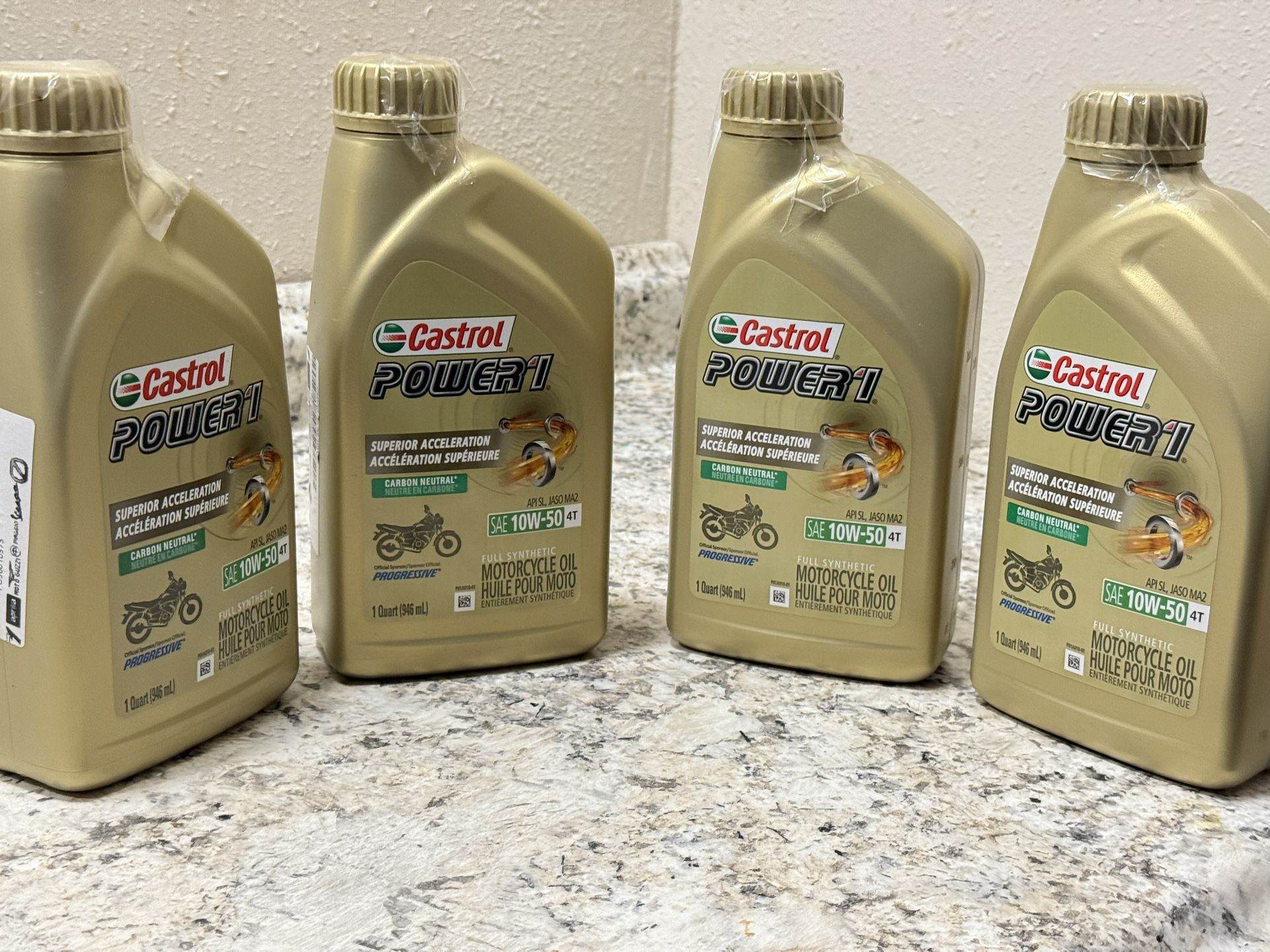 Castrol Power I 10W50 Motorcycle Oil 4 Quarts