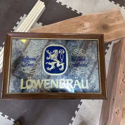 Vintage Lowenbrau Beer Mirror