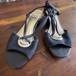 Blue Wedge Sandals 