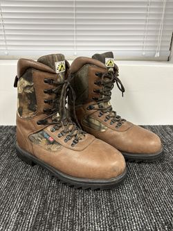 Black Rock Brown and Camo Hunting Leather Work Boots 11" Tall Size 13 EE