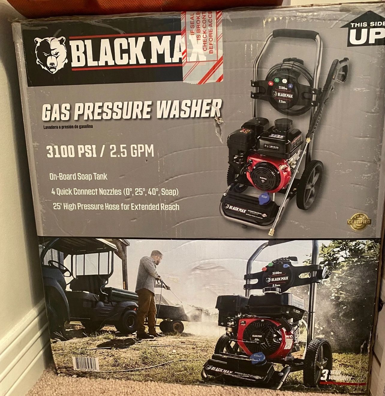 BLACK MAX 3100 PSI GAS PRESSEURE WASHER