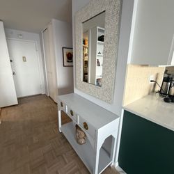 Foyer Table + Stone Mirrow