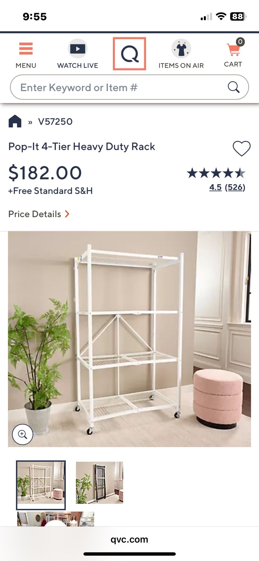 FOLDABLE 4 TIER STORAGE RACK-PRICE DROPPED!!!