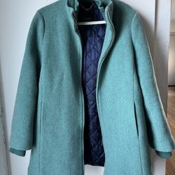 J Crew Teal Italian Stadium Cloth By Nello Gori Coat