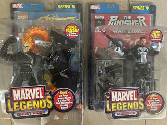 Marvel Legends Action Figures Punisher and Ghost Rider. New mint. Sealed in box.