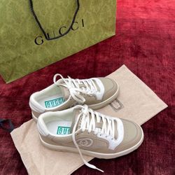 Gucci Mac80 Leather Beige & White Sneakers
