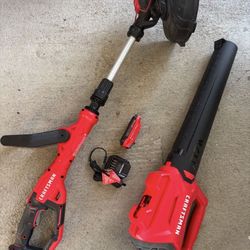 CRAFTSMAN Cordless Weedwacker W/ Leaf Blower And Battery