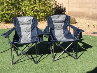 Folding Camping Chair Oversized Heavy Duty Padded Outdoor Chair with Cup Holder