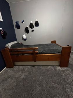 Twin size bedroom set solid wood