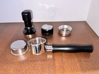 Normcore 51mm Espresso Portafilter with bottomless basket + Tamper, Distributor, Dosing Funnel/Ring