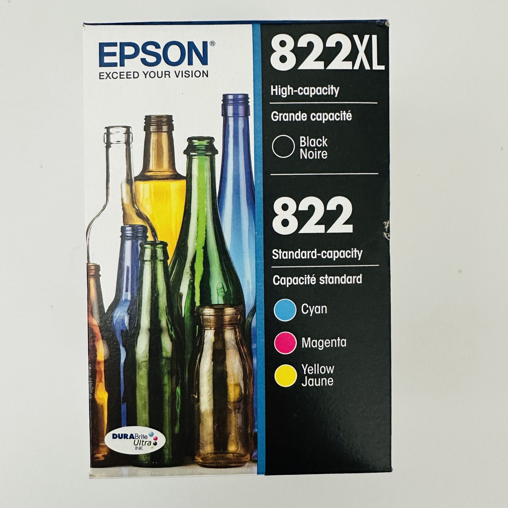 Brand New - Epson DURABrite Ultra Ink 822XL Black & Standard Color Cartridge Combo Pack