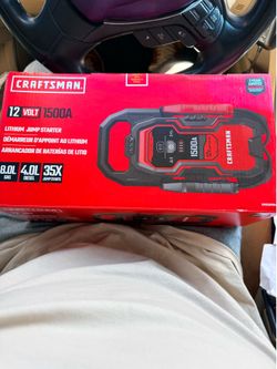 Craftsman 12V 1500A red and black lithium  jump starter