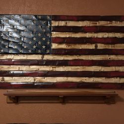 $50 - Hand-Made Wood FLAGS