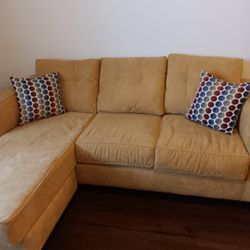 Yellow Sofa W 2 Throw Pillows Included