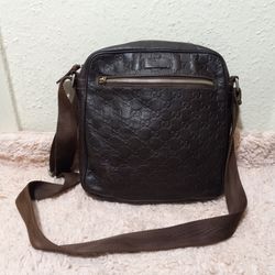 GUCCI Guccissima Leather Brown Crossbody Shoulder Bag
