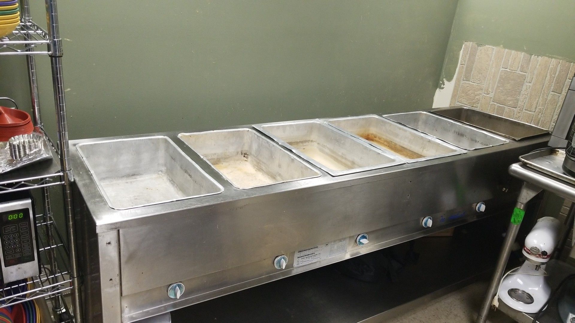 This is a six well steam table electric