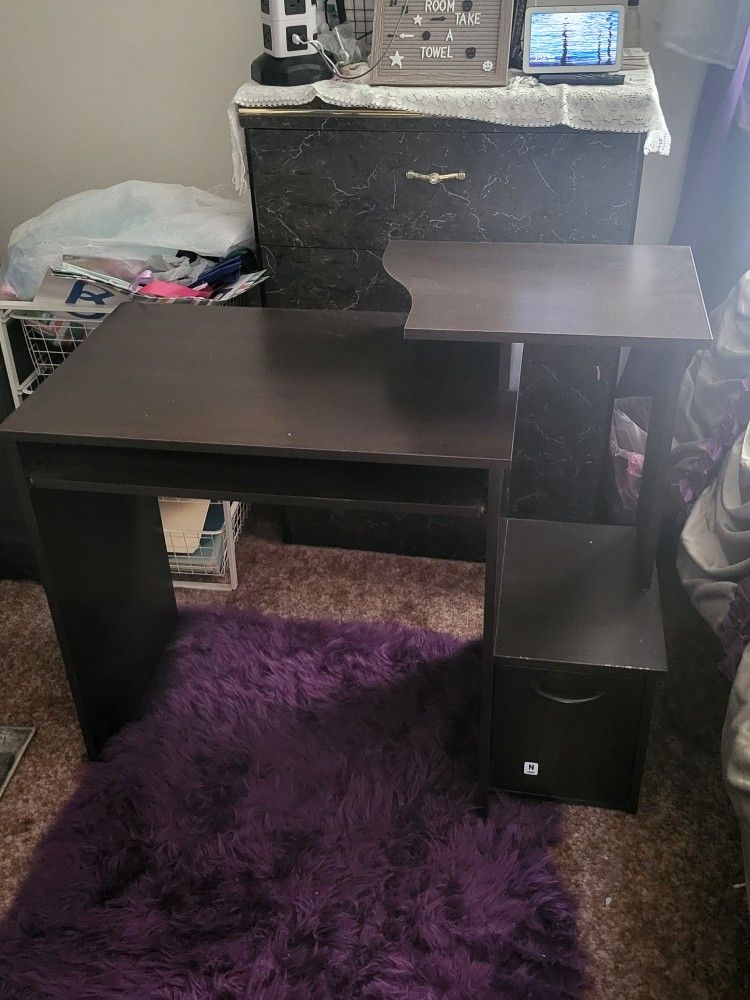 Computer Desk Dark Wood