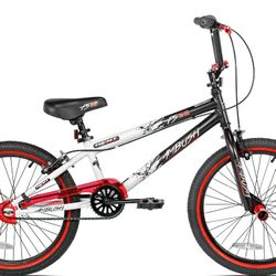 Kent Bicycle 20 In. Ambush Boys BMX Bike, Black and White with Red Rim