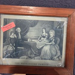 Currier and Ives The Washington Family Original Lithograph Print 