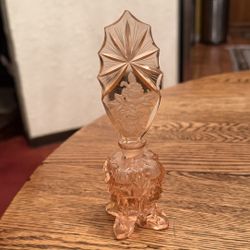 Ink Cut Glass Perfume Bottle 6” Stopper Chipped