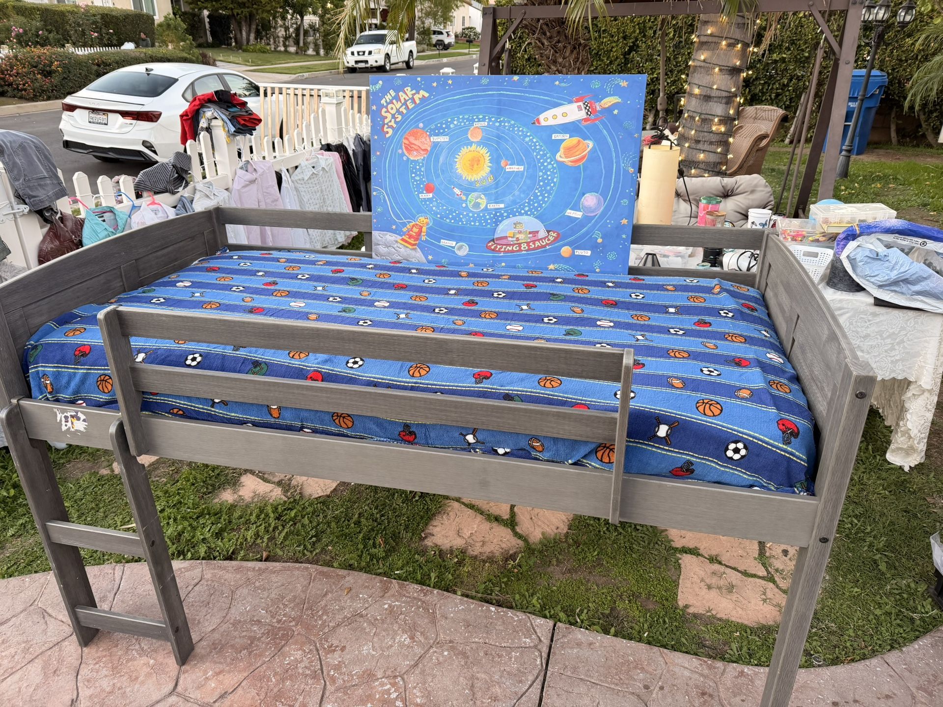 Grey Bunk Bed Like New + Matress