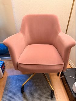 Pink Suede Office Chair
