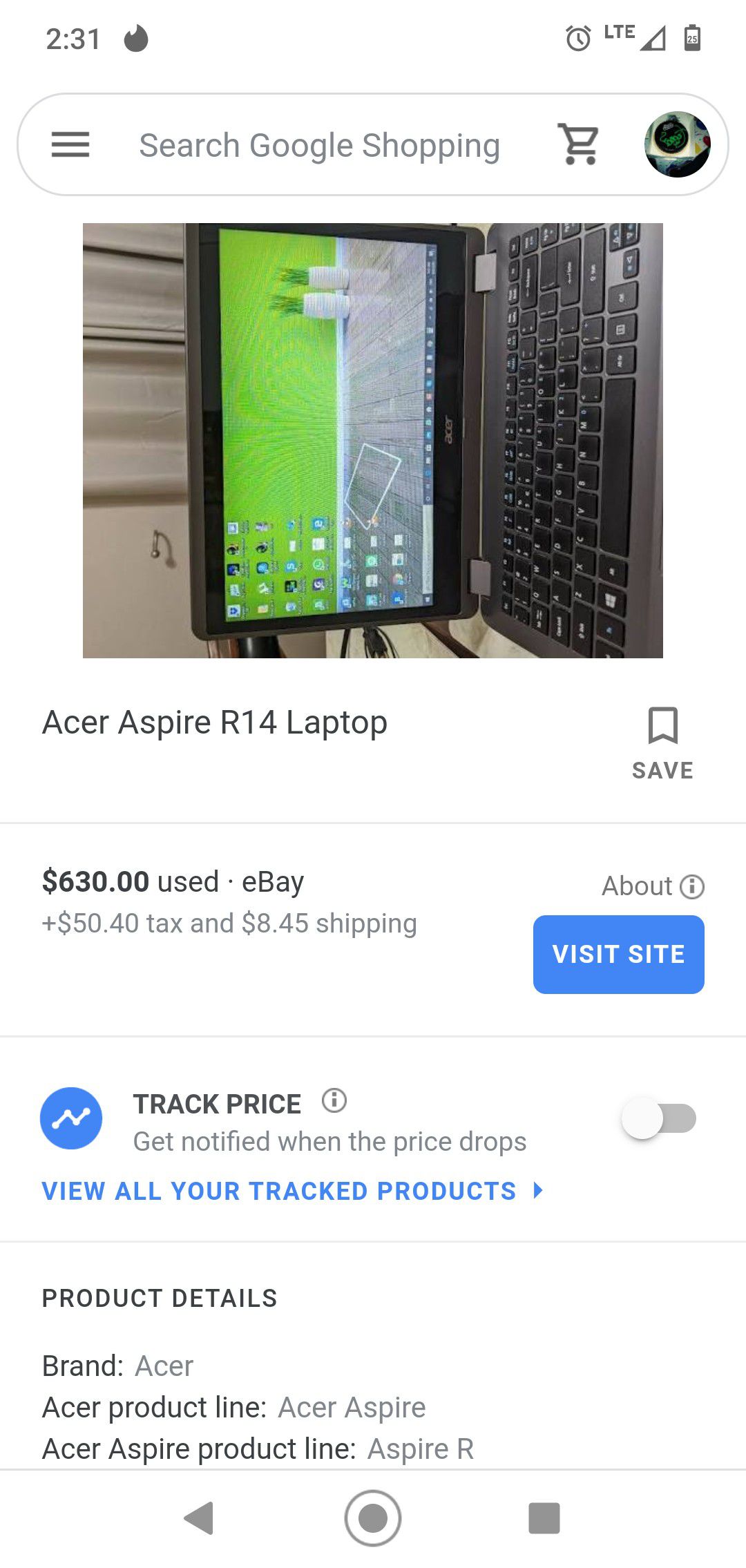 Acer aspire r 14 touchscreen convertible laptop