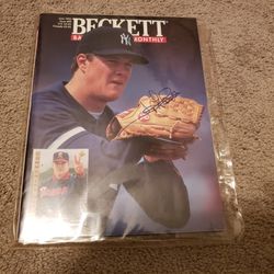 Autographed Jim Abbott Beckett Magazine 