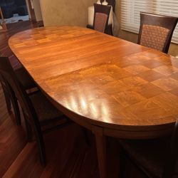 Walnut Dining Table With 6 Chairs