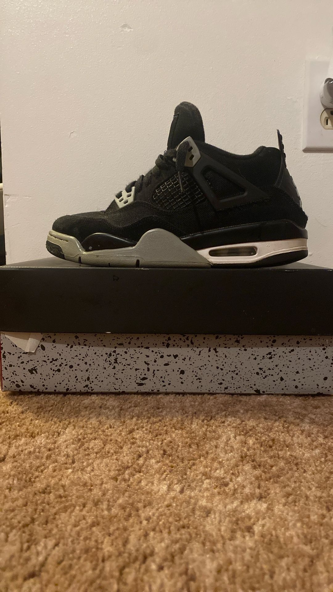 Jordan 4 Black Canvas 100% Real