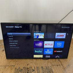 Sharp 43” Roku Smart TV – Factory Reset – Works Perfect – Moving Sale