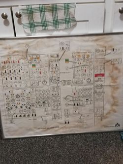 The original authentic vintage American Airlines 707 flight Engineers pamel training diagram