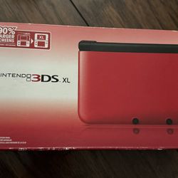 Used Nintendo 3DS XL Red & Black Console  in Box OEM Charger 