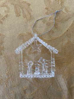 Crystal Manger tree ornament