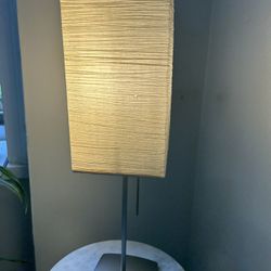 2 IKEA ORGEL MAGNARP VRETEN Table Lamp Shade Rice Paper 20” Brush Silver Metal