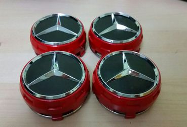 OEM Wheel Center Cap With Raised Star Set of 4 Chrome for Mercedes Benz