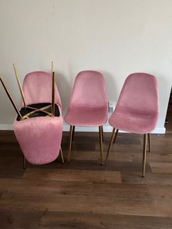 Modern Velvet Dining Chairs with Gold Metal Legs Set of 4
